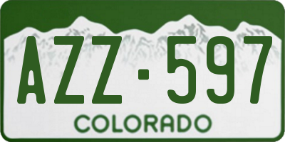 CO license plate AZZ597