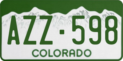 CO license plate AZZ598