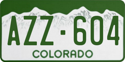 CO license plate AZZ604