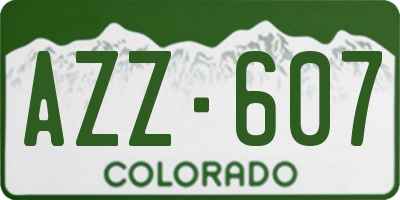 CO license plate AZZ607