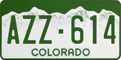 CO license plate AZZ614