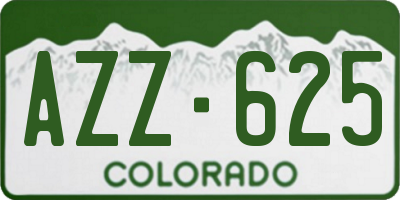 CO license plate AZZ625