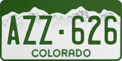 CO license plate AZZ626