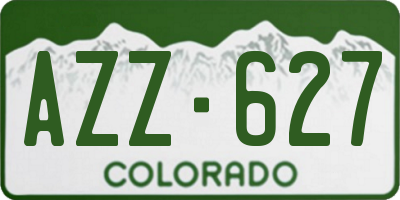 CO license plate AZZ627