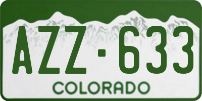 CO license plate AZZ633