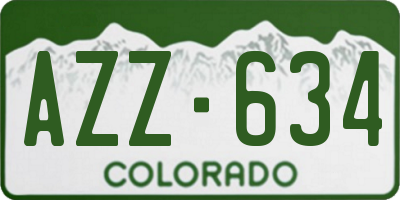 CO license plate AZZ634