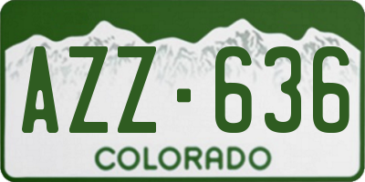 CO license plate AZZ636