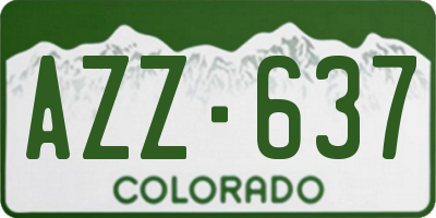 CO license plate AZZ637