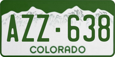 CO license plate AZZ638