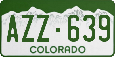 CO license plate AZZ639