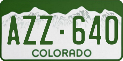 CO license plate AZZ640