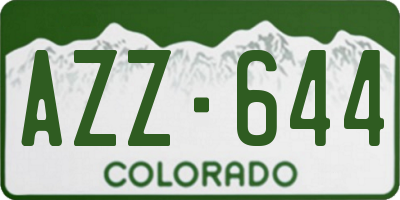 CO license plate AZZ644