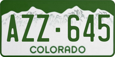 CO license plate AZZ645