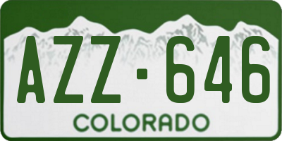 CO license plate AZZ646