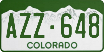 CO license plate AZZ648