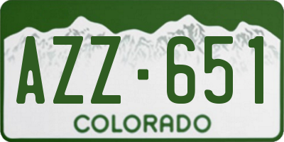 CO license plate AZZ651