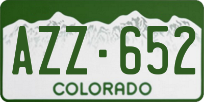 CO license plate AZZ652