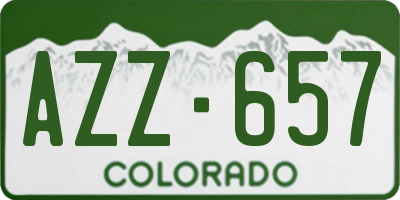 CO license plate AZZ657