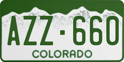 CO license plate AZZ660