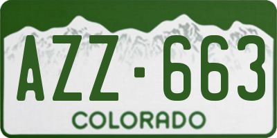 CO license plate AZZ663