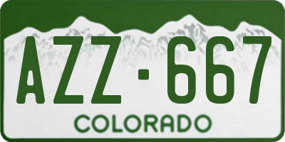 CO license plate AZZ667