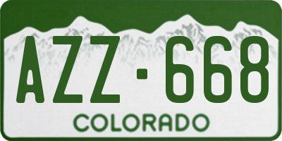 CO license plate AZZ668