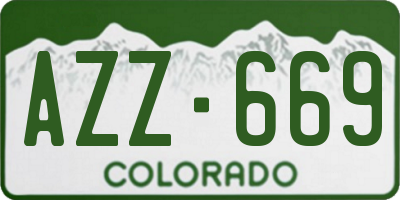 CO license plate AZZ669