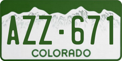 CO license plate AZZ671