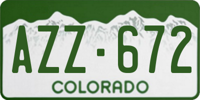 CO license plate AZZ672