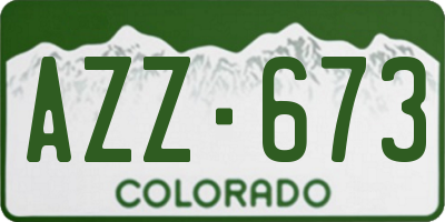 CO license plate AZZ673