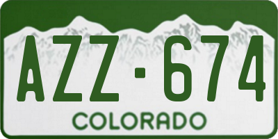 CO license plate AZZ674