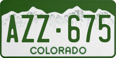 CO license plate AZZ675