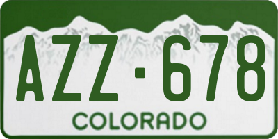 CO license plate AZZ678