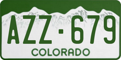 CO license plate AZZ679