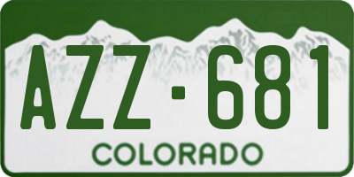 CO license plate AZZ681