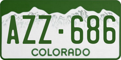 CO license plate AZZ686