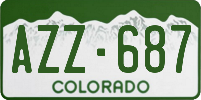 CO license plate AZZ687