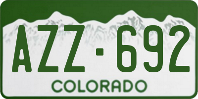 CO license plate AZZ692