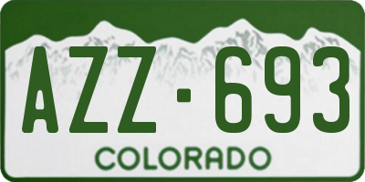 CO license plate AZZ693