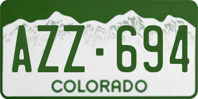 CO license plate AZZ694