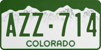 CO license plate AZZ714