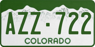 CO license plate AZZ722