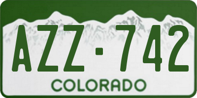 CO license plate AZZ742