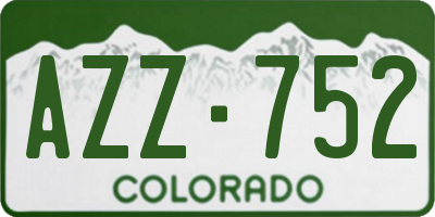 CO license plate AZZ752