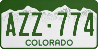 CO license plate AZZ774