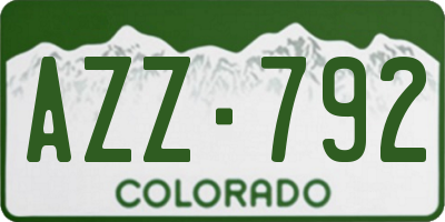 CO license plate AZZ792