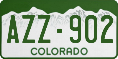 CO license plate AZZ902