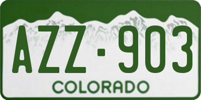 CO license plate AZZ903