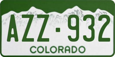 CO license plate AZZ932