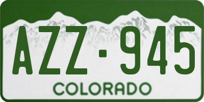 CO license plate AZZ945